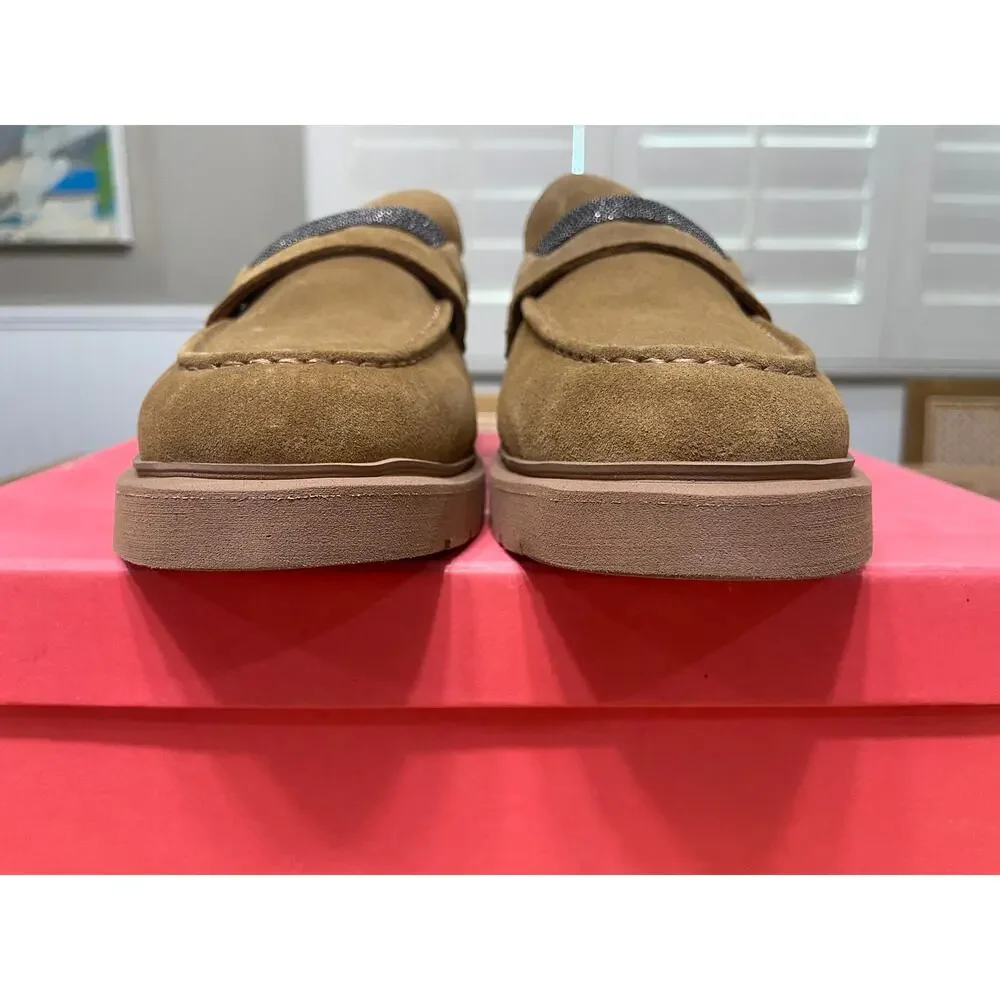 Vaneli Kimmo Loafers Tobacco Nival Suede Size 8 Comfy Moccasin Sihouette